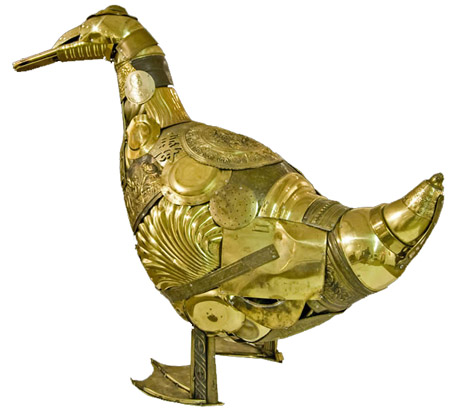 Leo Sewell | Golden Goose | 44" tall x 28" wide x 48" deep at the Outsider Folk Art Gallery