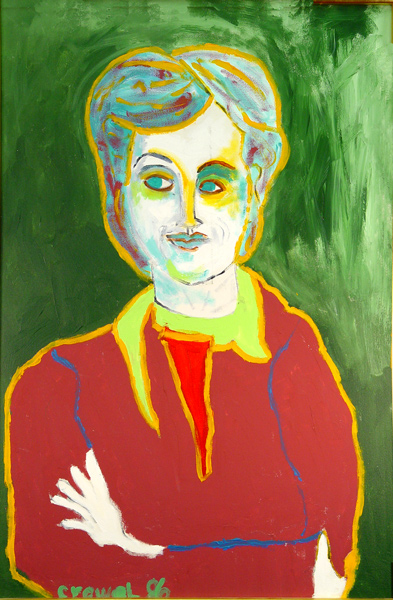 Harold Crowell | HC3 | Portrait | Oil Painting on Canvas, Framed, price $750 at the Outsider Folk Art Gallery